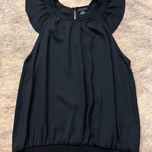 Ann Taylor Black Ruffle Sleeve Blouse